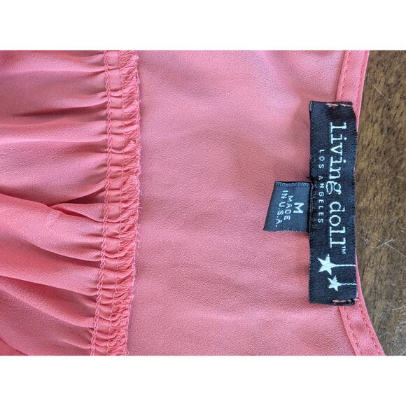 Living Doll Women's size Medium pink Blouse Top Shirt Made in the USA EUC - Picture 2 of 12